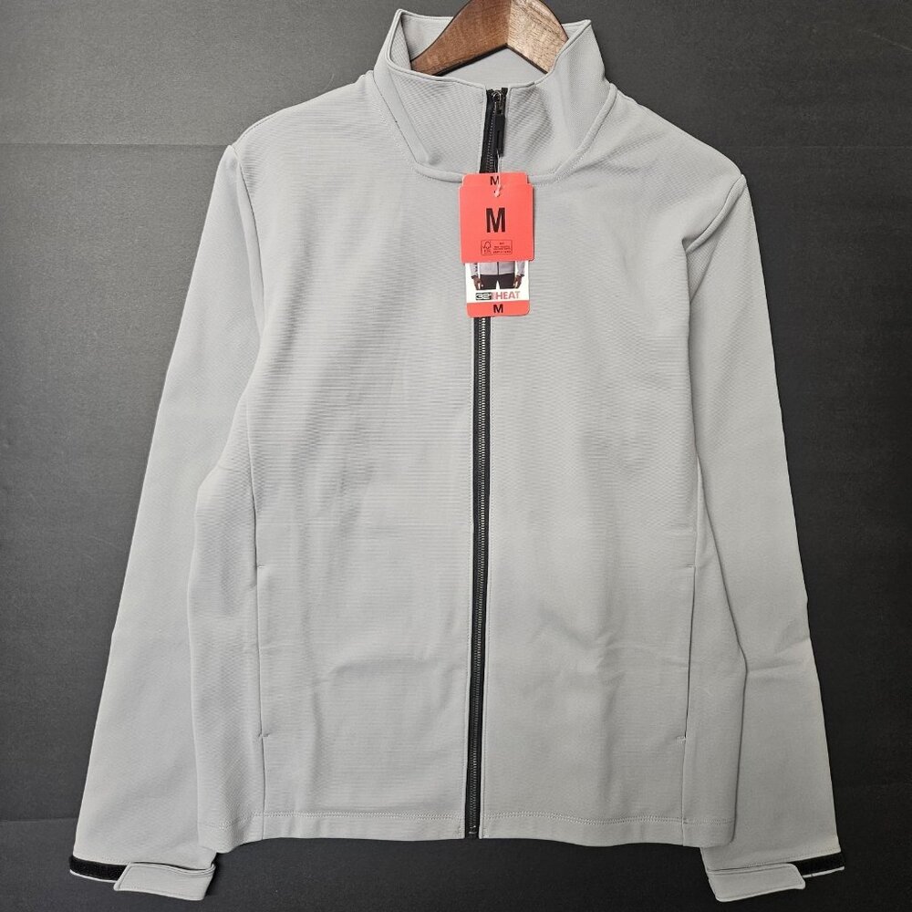 32 Degrees Heat Mens Size M Full Zip Regular Fit Stand Collar Jacket Grey